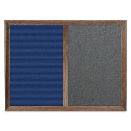 United Visual Products Enclosed Corkboard, 1 Door, 60"x36", 4" Fra, UV3417-BLACK-DBURGU UV3417-BLACK-DBURGU